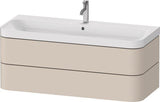 DURAVIT Waschtischset HAPPY D.2 PLUS 1175x490mm, ein Hahnloch, taupe supermatt – Wandhängend, 2 Schubkästen