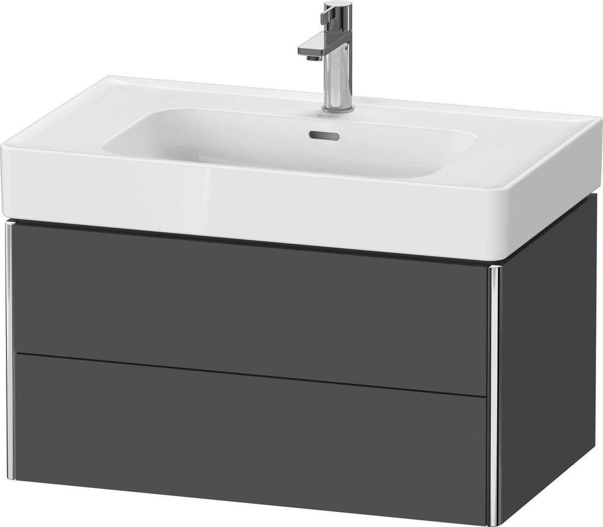DURAVIT XSquare Waschtischunterbau 784 mm Taupe mit 2 Schubkästen und Tip-on Technik