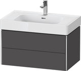 DURAVIT XSquare Waschtischunterbau 784 mm Taupe mit 2 Schubkästen und Tip-on Technik