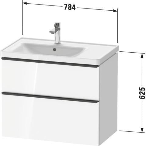 Duravit D-Neo Waschtischunterbau 784 mm Eiche Terra Matt mit 1 Auszug