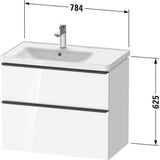 Duravit D-Neo Waschtischunterbau 784 mm Eiche Terra Matt mit 1 Auszug