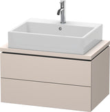 Duravit L-Cube Konsolenwaschtischunterbau 720 mm betongrau matt mit 2 Schubkästen und Tip-On-Technik