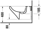 Duravit Wand-Bidet DuraStyle 540 mm mit Überlauf und Hahnlochbank, weiß