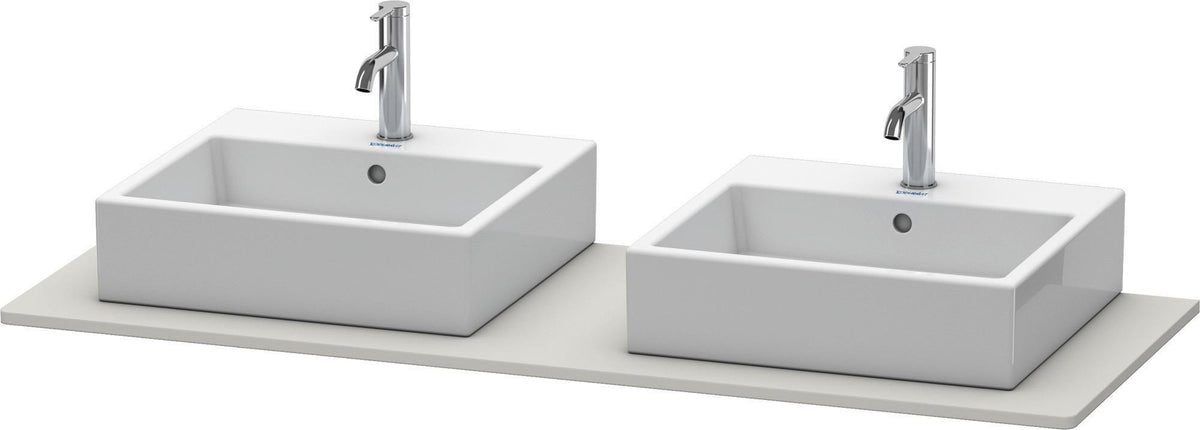 DURAVIT XSquare Konsole 1400 mm betongrau matt mit zwei Ausschnitten für Doppelwaschtisch