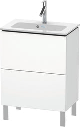 Duravit L-Cube Waschtischunterbau 620 mm, 2 Auszüge, bodenstehend, Weiß Matt – mit Tip-On