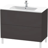 Duravit L-Cube Waschtischunterbau 1020 mm taupe matt, bodenstehend, 2 Auszüge, Tip-On
