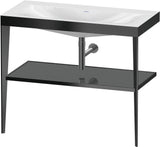 Duravit XViu c-bonded Waschtischset 1000 mm mit Metallkonsole, weiß hochglanz / schwarz matt – inkl. Waschschüssel