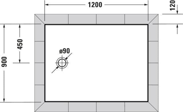 DURAVIT Tempano Duschwanne 900x750x40 mm Weiß mit Antislip – rechteckig, flacher Einbau