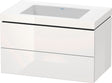 DURAVIT L-Cube c-bonded Waschtischset 800 mm mit Vero Air Waschtisch, 2 Schubkästen, Weiß Hochglanz