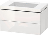 DURAVIT L-Cube c-bonded Waschtischset 800 mm mit Vero Air Waschtisch, 2 Schubkästen, Weiß Hochglanz