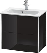 DURAVIT XSquare Waschtischunterbau 610 mm schwarz Hochglanz mit 2 Schubkästen und Tip-On-Technik
