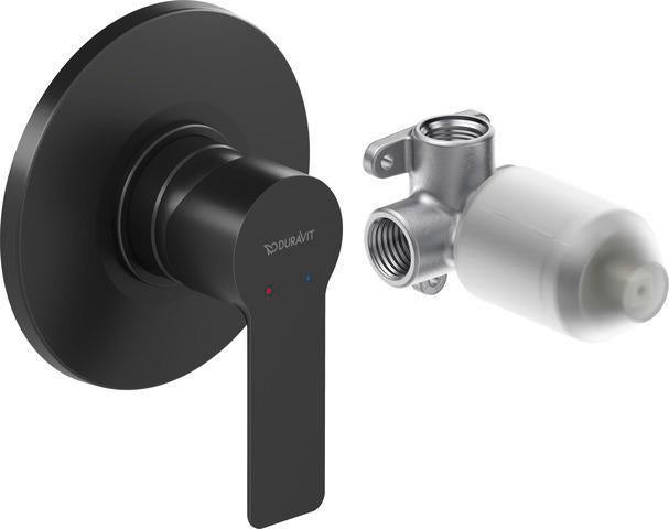 Duravit D-Code 2.0 Einh.-Brausemischer Unterputz Set Keramikmischsystem Schwarz Matt