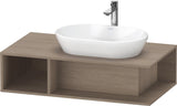 Duravit D-Neo Waschtischunterbau wandhängend 800 mm Eiche Terra, offenes Fach links