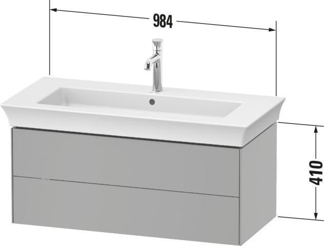 DURAVIT White Tulip Waschtischunterbau 984 mm, 2 Schubkästen, Nussbaum/Taupe Hochglanz