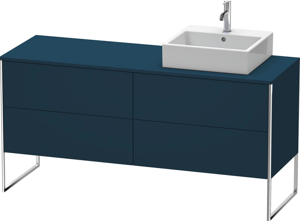 DURAVIT XSquare Waschtischunterbau bodenstehend 1600 mm betongrau matt mit 4 Auszügen