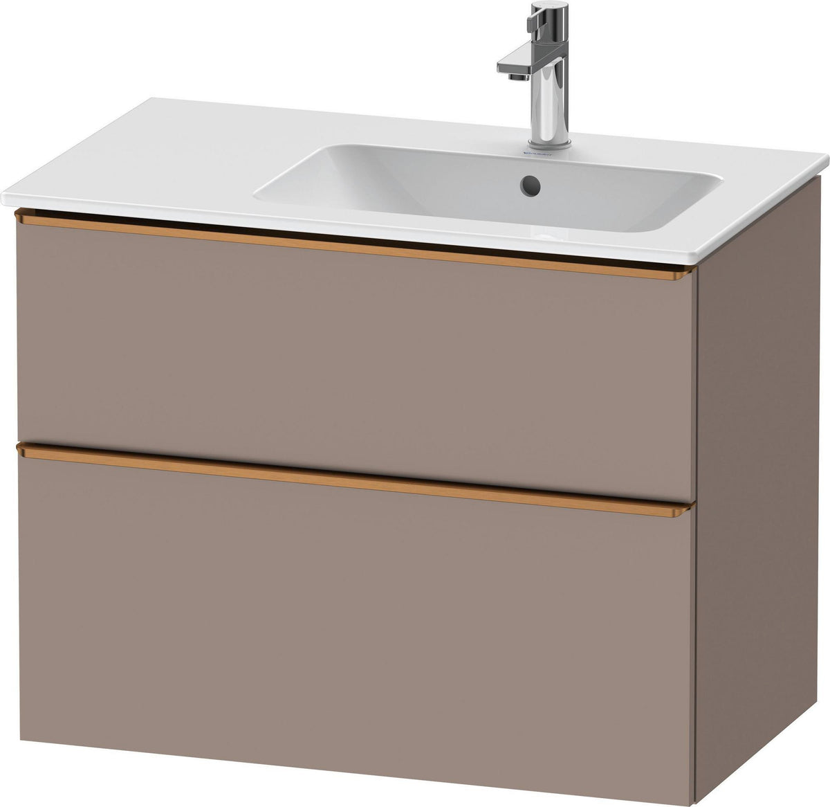 DURAVIT D-Neo Waschtischunterbau 810 mm Weiß Matt mit Bronze Griff und Soft-Close