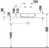 DURAVIT Sivida Waschtischset 880x500 mm mit Konsole, Aufsatzbecken, medizinische Ausführung