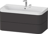 DURAVIT Happy D.2 c-shaped Waschtischset 975 mm wandhängend mit Tip-on und Soft-Close