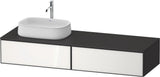 DURAVIT Zencha Konsolen-Waschtischunterbau 1600 mm Eiche Anthrazit mit 2 Auszügen