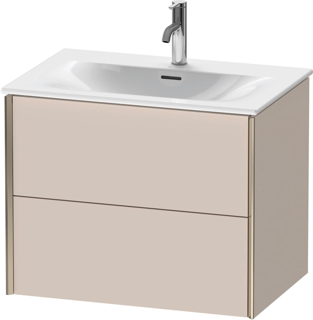 Duravit XViu Waschtischunterbau wandhängend 710 mm taupe matt, 2 Schubkästen, Tip-On
