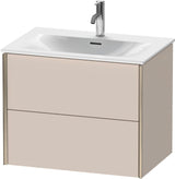 Duravit XViu Waschtischunterbau wandhängend 710 mm taupe matt, 2 Schubkästen, Tip-On