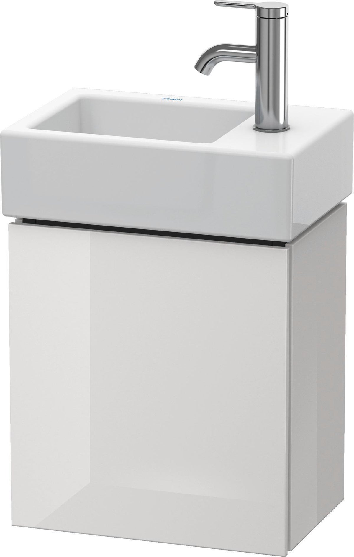 Duravit L-Cube Waschtischunterbau 364 mm betongrau matt, 1 Tür rechts, wandhängend