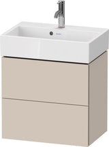 Duravit L-Cube Waschtischunterbau 584 mm taupe supermatt mit 2 Schubkästen und Tip-On-Technik
