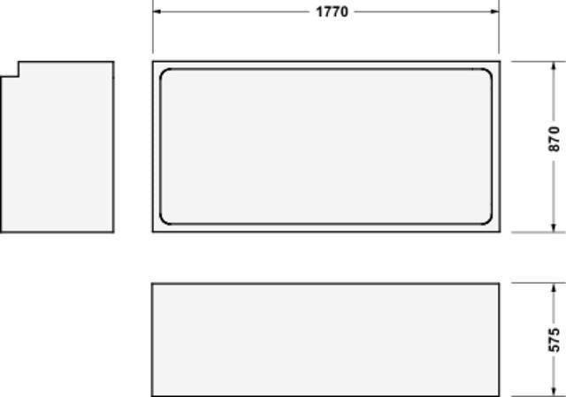 DURAVIT Wannenträger Starck für 700333 – 1570 x 670 x 570 mm, Polystyrol