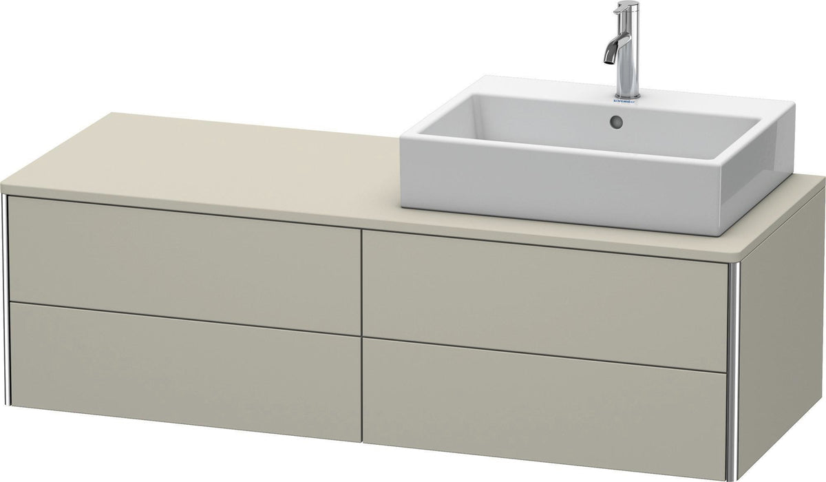 Duravit XSquare Konsolenwaschtischunterbau 1400 mm betongrau matt, 4 Schubkästen, wandhängend