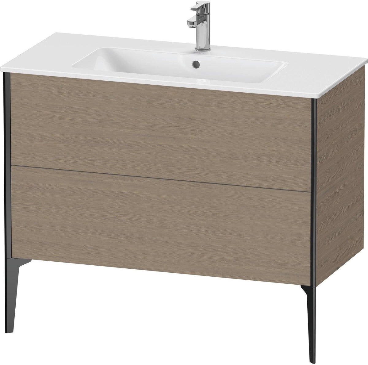 Duravit XViu Waschtischunterbau bodenstehend 1010 mm, 2 Auszüge, weiß matt, Tip-On