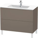 Duravit L-Cube Waschtischunterbau 1020 mm taupe matt, bodenstehend, 2 Auszüge, Tip-On