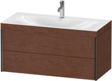 DURAVIT XViu Waschtischunterbauset c-bonded 1000 mm, 2 Schubkästen, Nussbaum/Schwarz matt