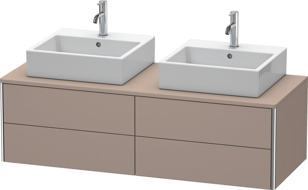 DURAVIT XSquare Waschtischunterbau 1400 mm, 4 Schubkästen, wandhängend, Betongrau Matt