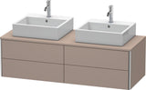 DURAVIT XSquare Waschtischunterbau 1400 mm, 4 Schubkästen, wandhängend, Betongrau Matt