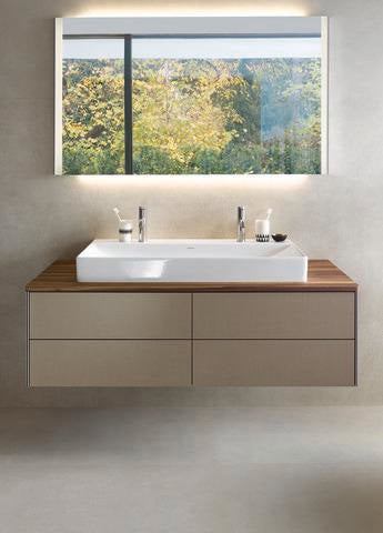 Duravit XSquare Massivholzkonsole 1400 mm amerikanischer Nussbaum mit 1 Ausschnitt
