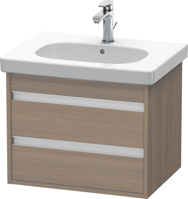 DURAVIT Ketho Waschtischunterbau wandhängend 600 mm Eiche Terra mit 2 Schubkästen