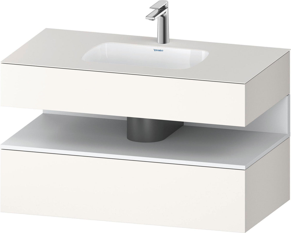 DURAVIT Qatego Einbauwaschtisch mit Konsolenwaschtischunterbau 1000 mm, 1 Auszug, antibakteriell