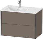 flannel grey seidenmatt / Mitteldichte Faserplatte (MDF) / 2Schubk.,schwarz matt/flan.grey