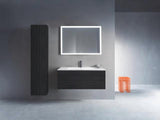 DURAVIT L-Cube Hochschrank 243x400x1760mm Eiche Schwarz, 1 Tür links, Soft-Close