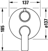 Duravit D-Code 2.0 Einh.-Wannenmischer UP Set Keramikmischsystem, Chrom HG