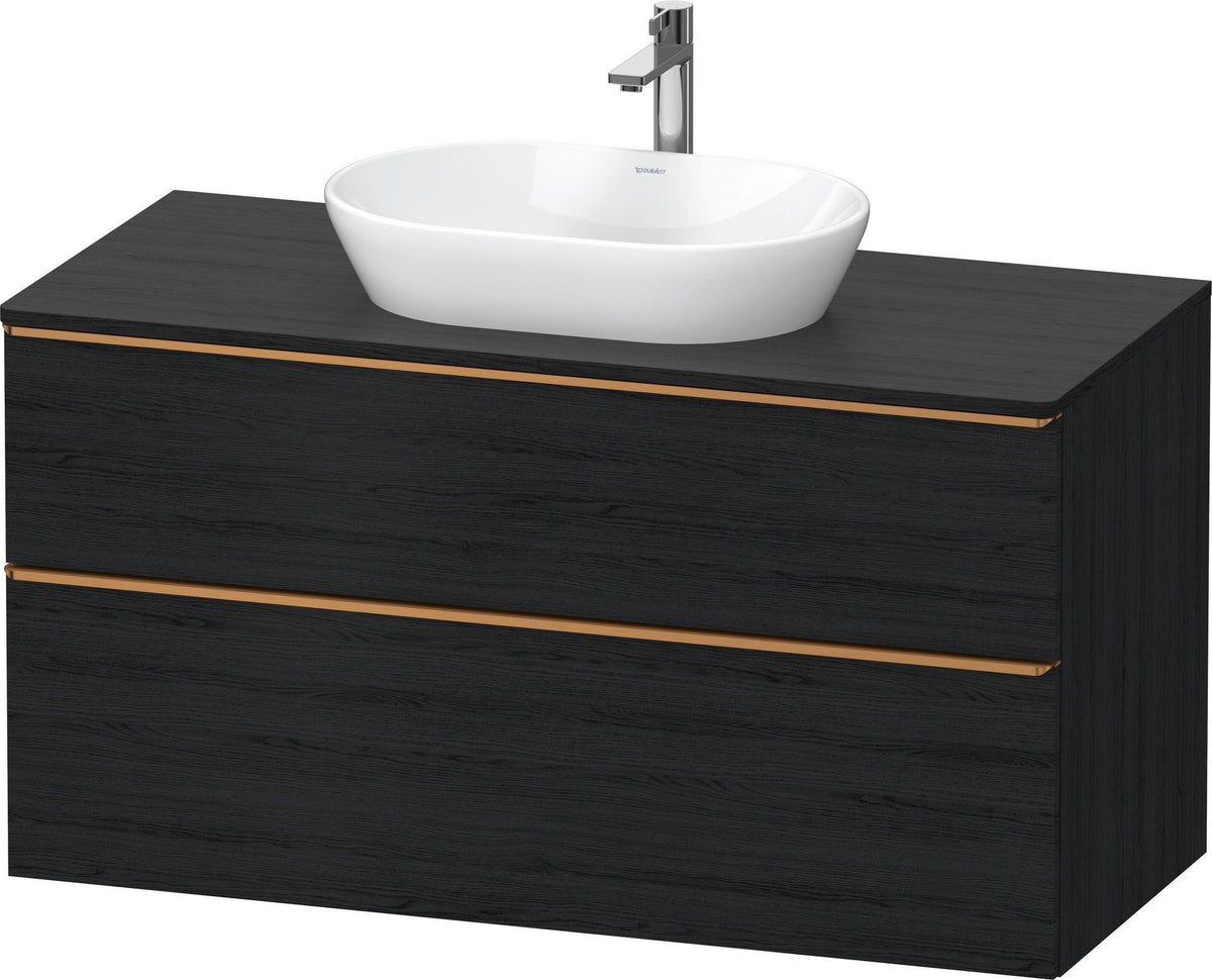 DURAVIT D-Neo Konsolenwaschtischunterbau 1200 mm Eiche Schwarz Matt mit Bronze Griff