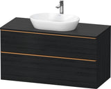 DURAVIT D-Neo Konsolenwaschtischunterbau 1200 mm Eiche Schwarz Matt mit Bronze Griff