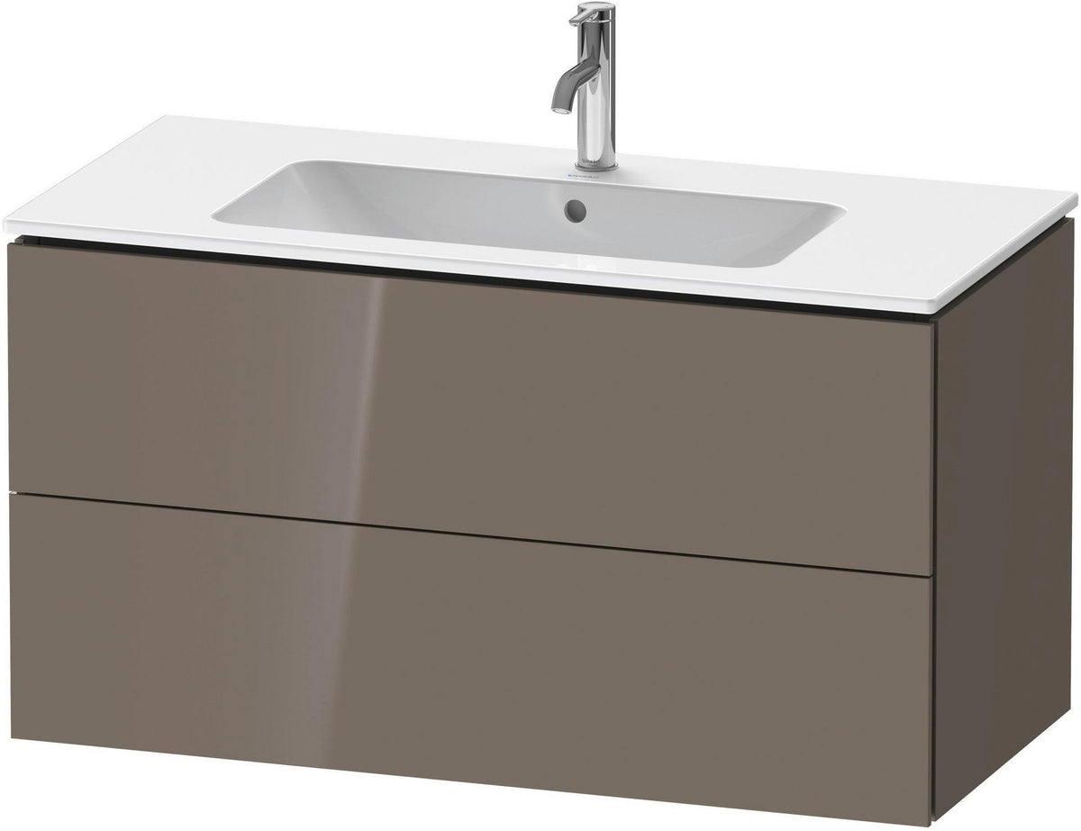 Duravit L-Cube Waschtischunterbau 1020 mm taupe matt – wandhängend, 2 Schubkästen, Tip-On