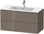 flannel grey hochglanz / Mitteldichte Faserplatte (MDF) / 2 Schubkästen