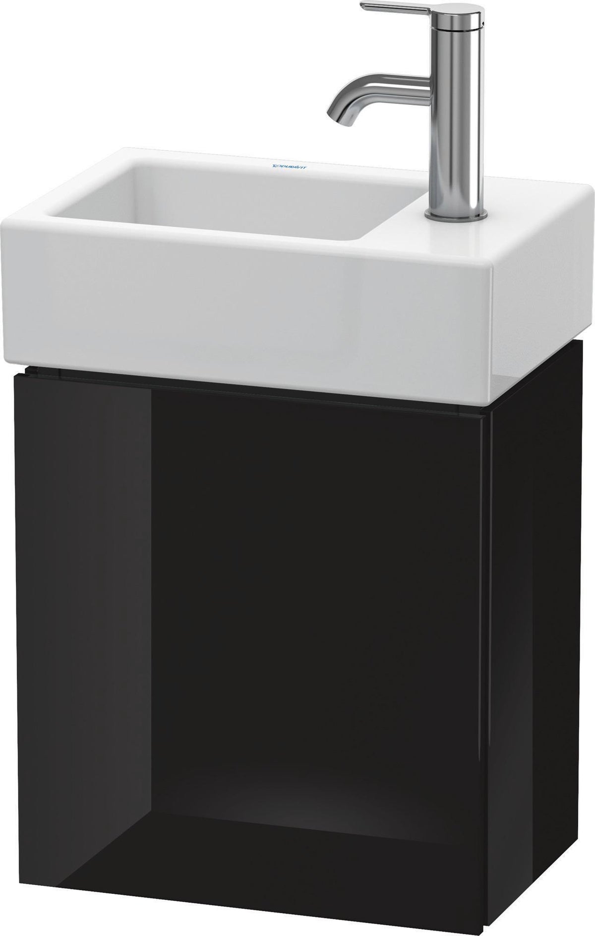 Duravit L-Cube Waschtischunterbau 364 mm betongrau matt, 1 Tür rechts, wandhängend
