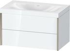 Mitteldichte Faserplatte (MDF) / weiß / m.Viu,2Schubk.503x800x480mm o.Hl,champagner matt/weiß hgl, Rahmen