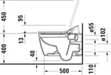DURAVIT Wand-Tiefspül-WC ME by Starck 570 mm weiß HygieneGlaze spülrandlos