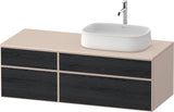 DURAVIT Zencha Konsolenwaschtischunterbau 1300 mm Eiche Anthrazit mit 2 Auszügen und Tip-on-Technik