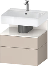 DURAVIT Qatego Waschtischunterbau 590 mm wandhängend, 1 Auszug, weiß Hochglanz, Nische Eiche Schwarz