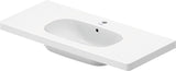 Duravit D-Code Möbelwaschtisch 1050 mm Weiß mit Überlauf und Hahnlochbank – Wandhängend